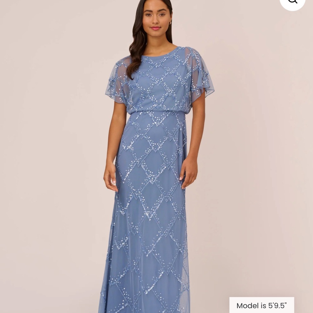 Adriana papell Elegant Blue Evening Gown